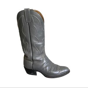 RIO BRAVO Vintage Gray Leather Western Cowboy Boots 7